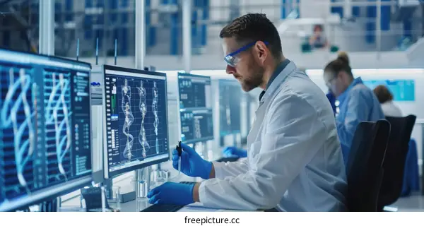 Scientist working in a genetics lab