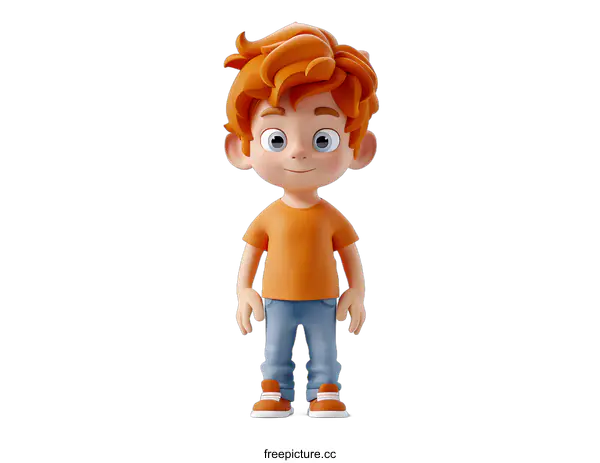 [Transparent Background PNG]3D cartoon character of a boy
