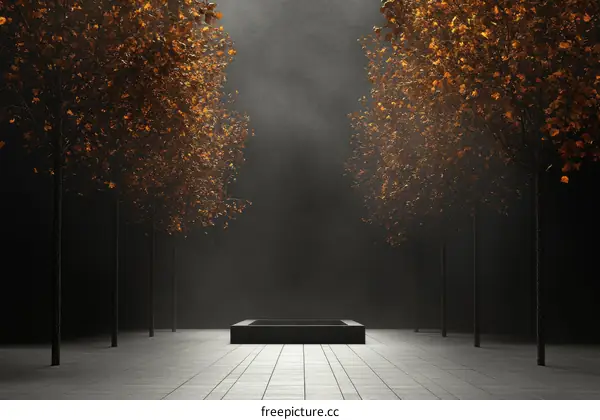 Autumnal Foggy Park Remembrance