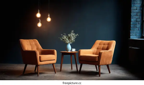 Stylish Modern Living Room with Two Armchairs