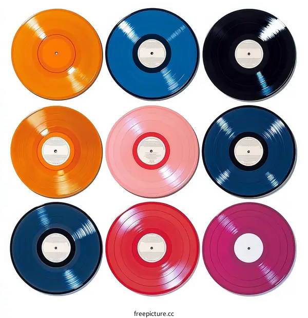 Colorful Vinyl Records Collection