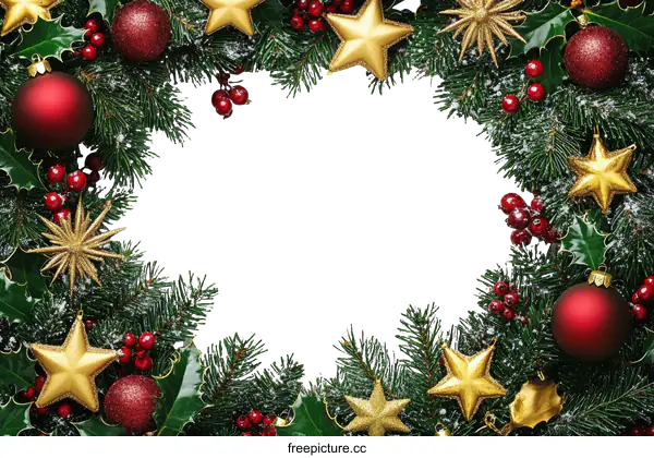 [Transparent Background PNG]Christmas Wreath Decorative Border Image