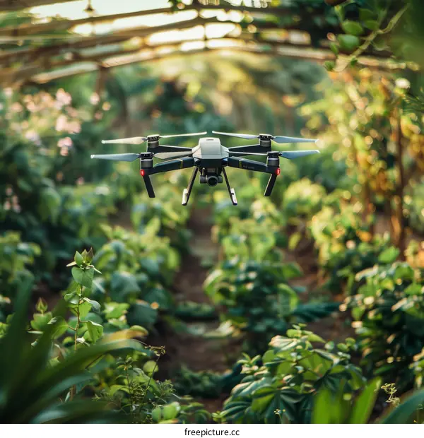 Drone Flying Over Lush Green Forest