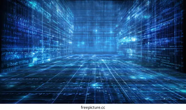 Digital Code Tunnel Futuristic Visual