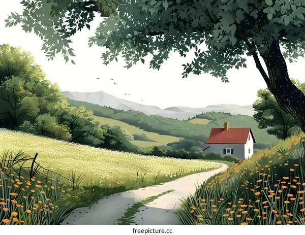 Idyllic Countryside Lane