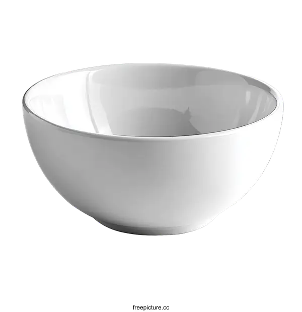 [Transparent Background PNG]Elegant White Porcelain Bowl for Serving