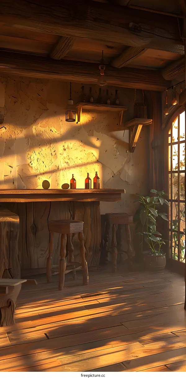 fantasy tavern interior 3d rendering
