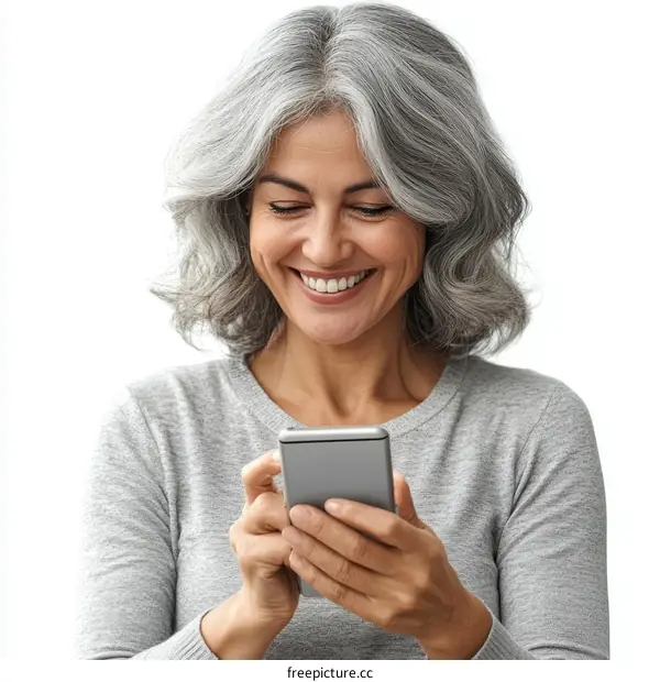 Woman Using Smartphone Portrait