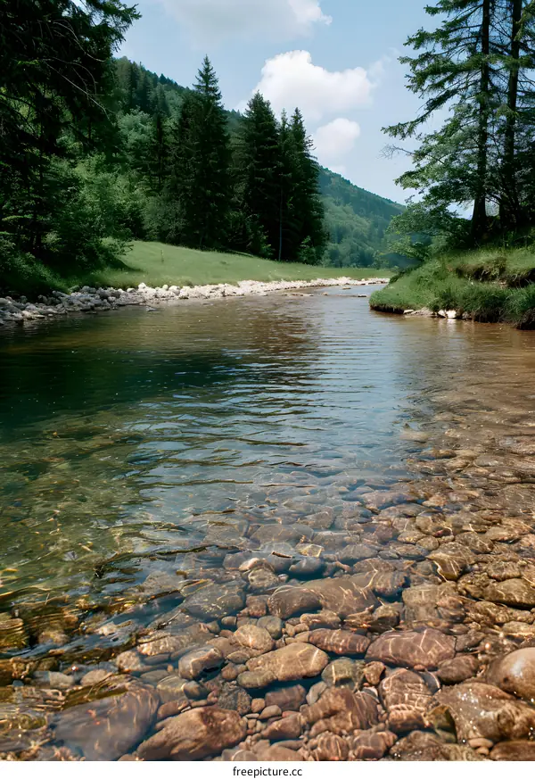 Clear Water River in the Forest