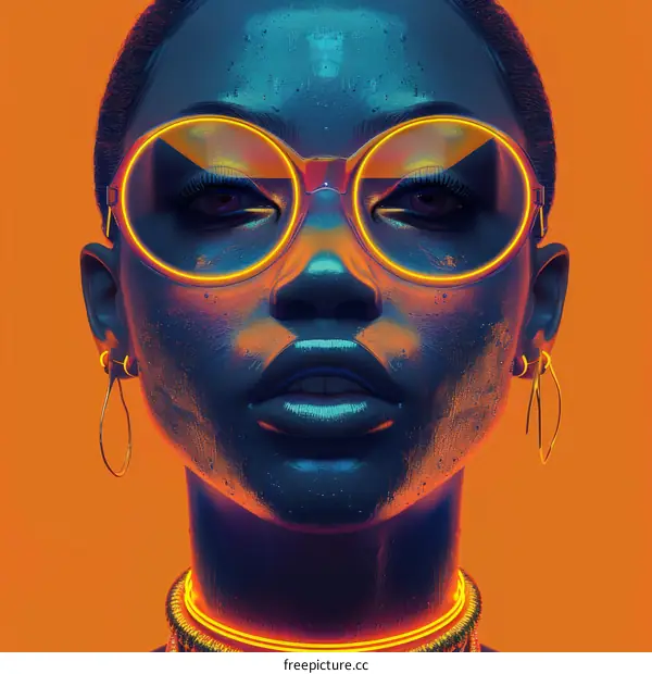 Portrait of a black woman wearing glasses