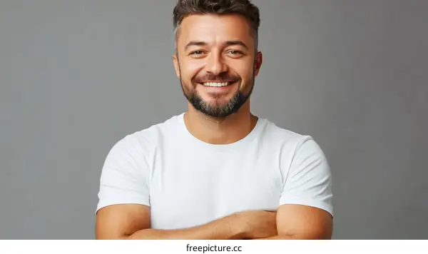Happy Caucasian Man Smiling Portrait