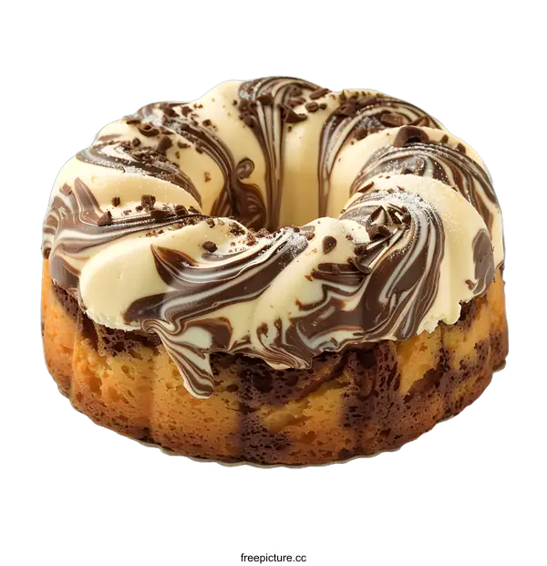 [Transparent Background PNG]Chocolate Marble Cake