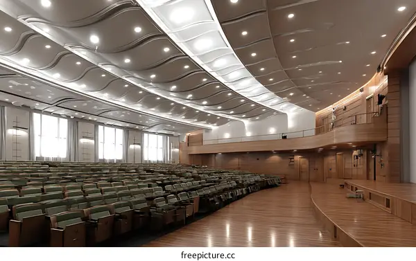 Modern Auditorium Interior Design Illustration