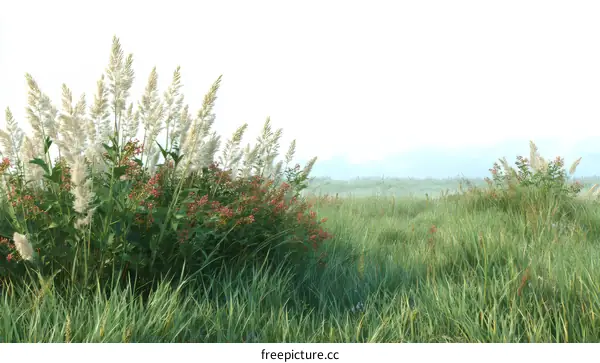 Beautiful illustration of a lush meadow