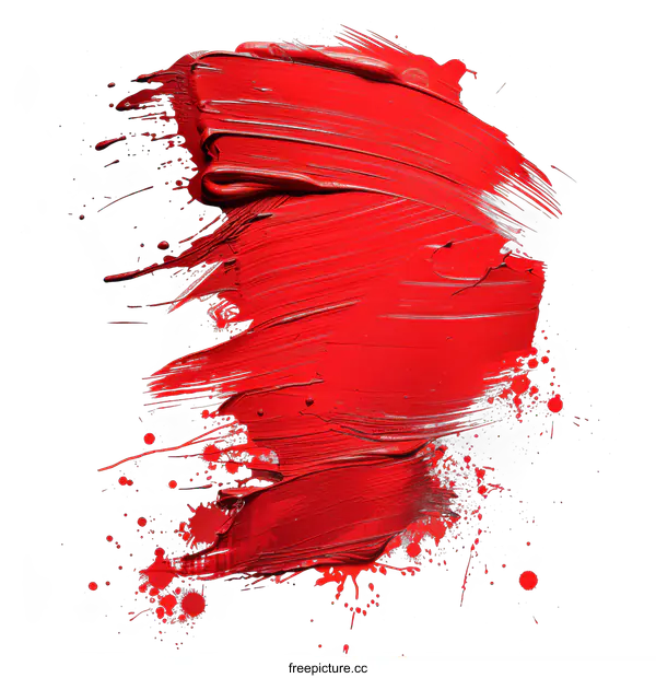 [Transparent Background PNG]Red Paint Stroke on transparent background