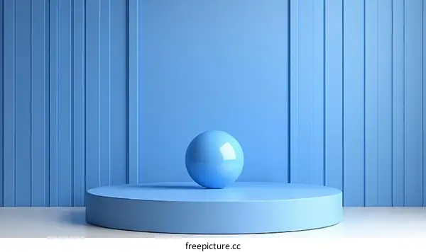 Abstract Geometric Display Stand with Blue Sphere