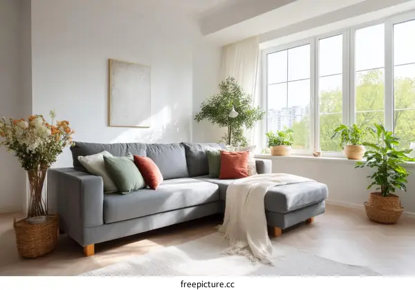 Modern Living Room with Cozy Sectional Sofa