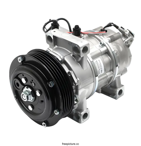 [Transparent Background PNG]Automotive Air Conditioner Compressor Isolated On White Background