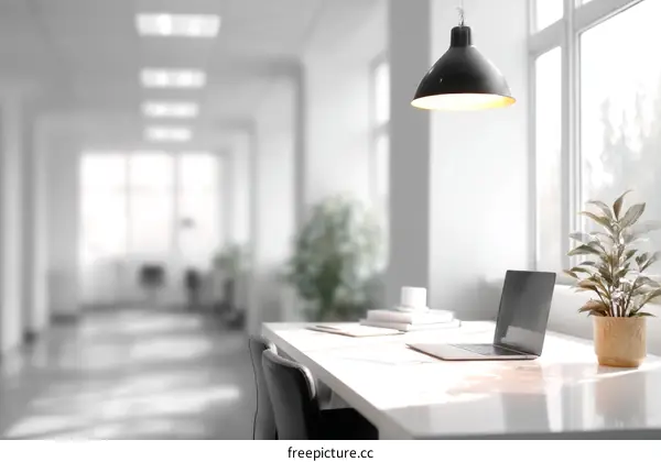 Modern Office Workspace with Natural Light