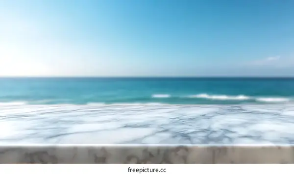 Marble Tabletop by the Ocean