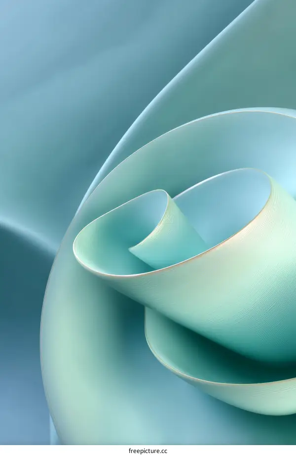 Abstract Light Blue and Mint Green Curves