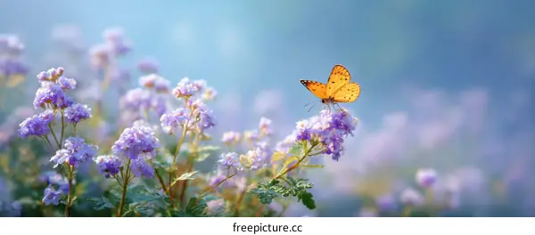 Beautiful Butterfly in a Field of Flowers