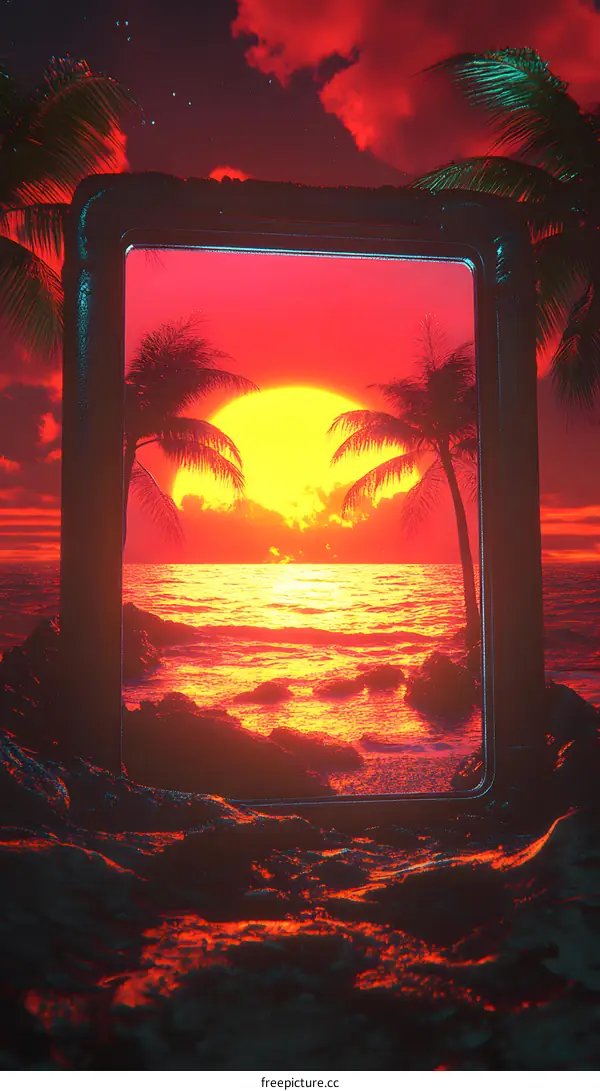 Sunset View Through a Frame