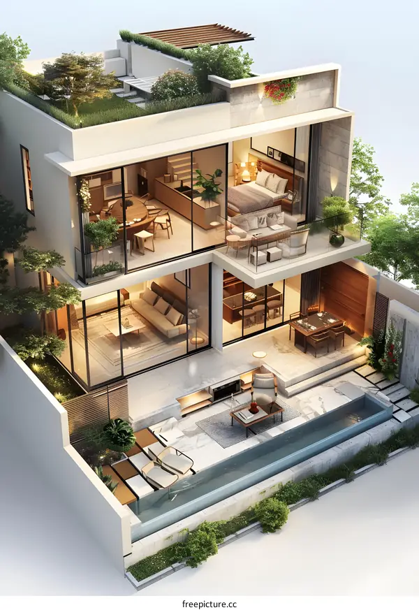 A modern minimalist villa