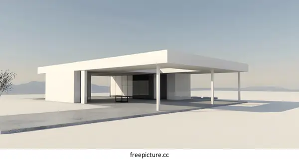 Minimalist Architecture Design  White Building With Flat Roof