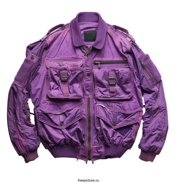 [Transparent Background PNG]Purple Bomber Jacket on White Background