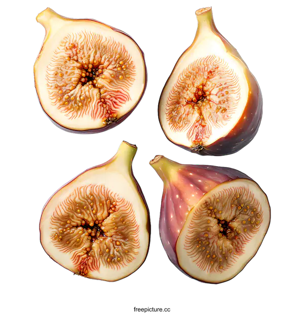 [Transparent Background PNG]Fresh Figs on White Background