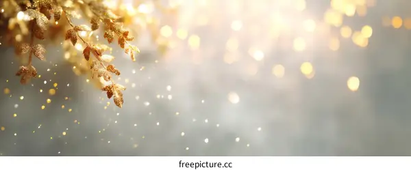 Golden Christmas Background with Sparkling Lights