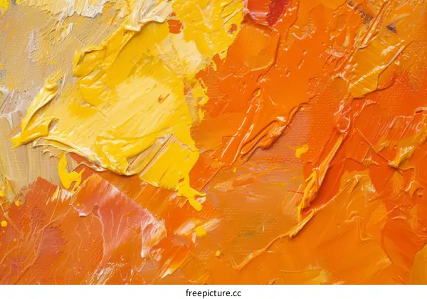 Brightly colored oil painting with thick brush strokes