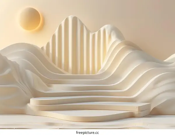 Abstract Cream Color Modern Scene