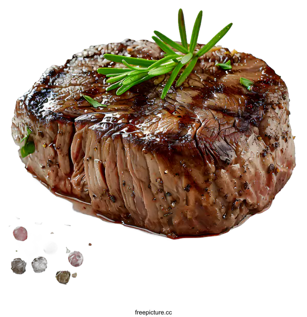[Transparent Background PNG]Grilled Steak with Rosemary