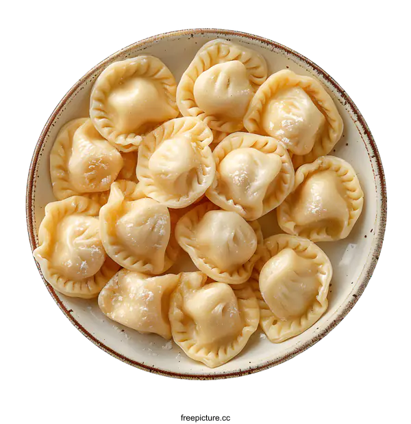 [Transparent Background PNG]Bowl of cooked dumplings on white background