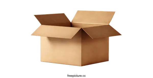 [Transparent Background PNG]Open Cardboard Box Packaging Design