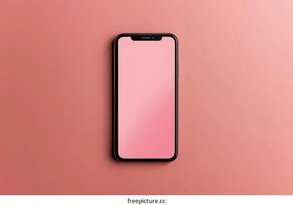 Black Smartphone Mockup on Pink Background