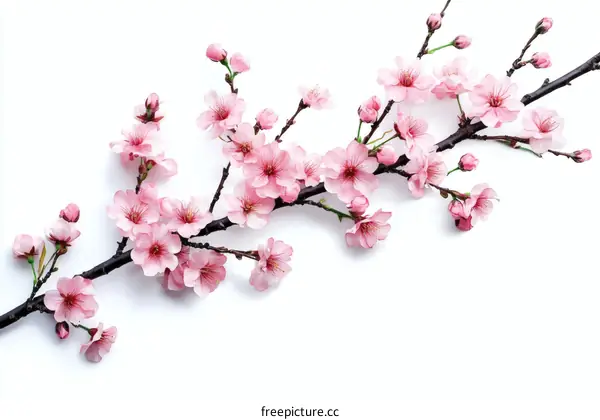 Beautiful Spring Cherry Blossoms Branch