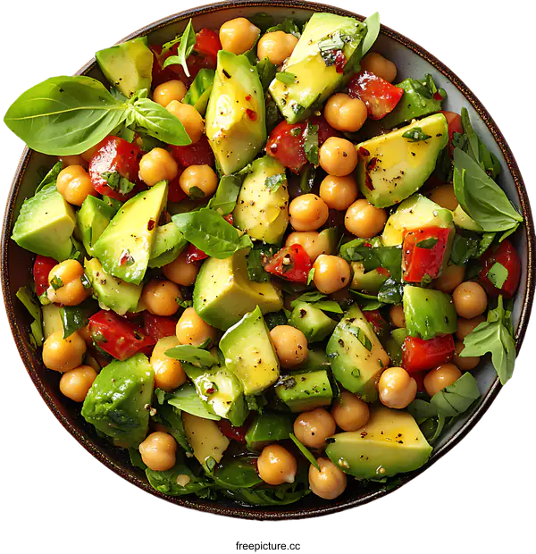 [Transparent Background PNG]Delicious Avocado and Chickpea Salad