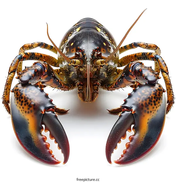 Live Lobster on White Background
