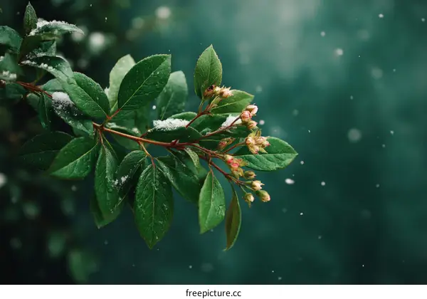 Winter Branches with Snow and Buds