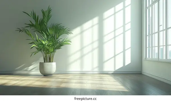 Empty Room with Sunlight and Plant