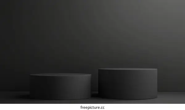 Dark Gray Cylindrical Display Stands