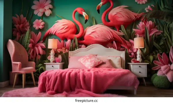 pink flamingo bedroom
