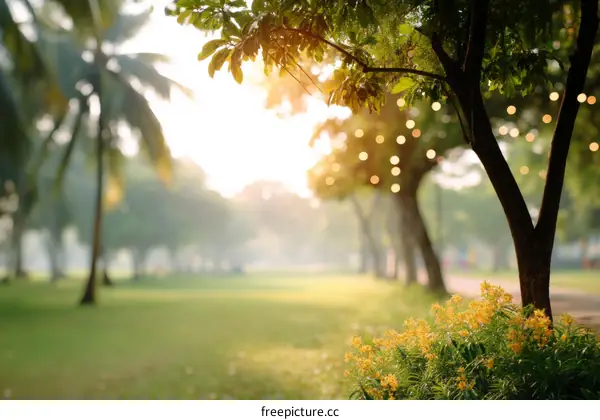 Parkland Sunlit Path Scenic View