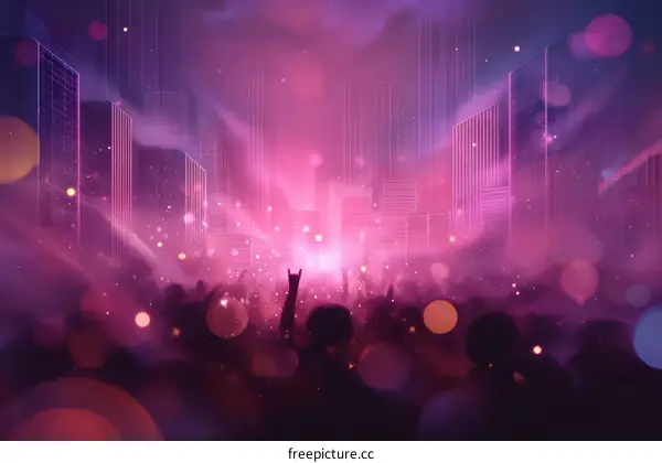 Futuristic Concert Scene in a Cityscape