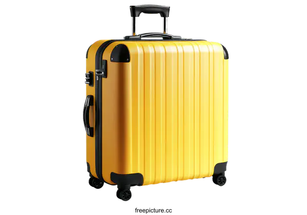 [Transparent Background PNG]Stylish Yellow Suitcase for Travel