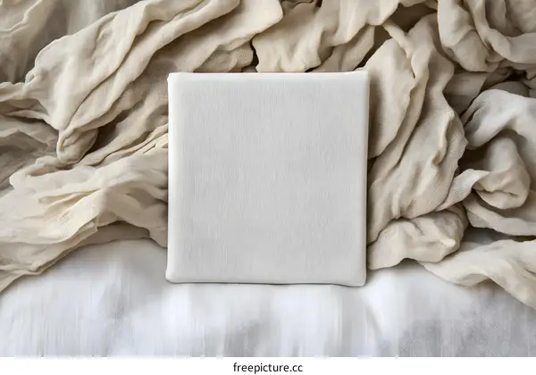 Blank Canvas Mockup with White and Beige Fabric