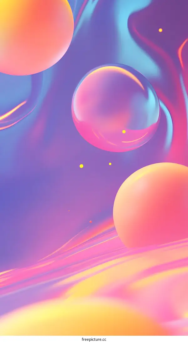 Abstract Colorful 3D Background with Spheres